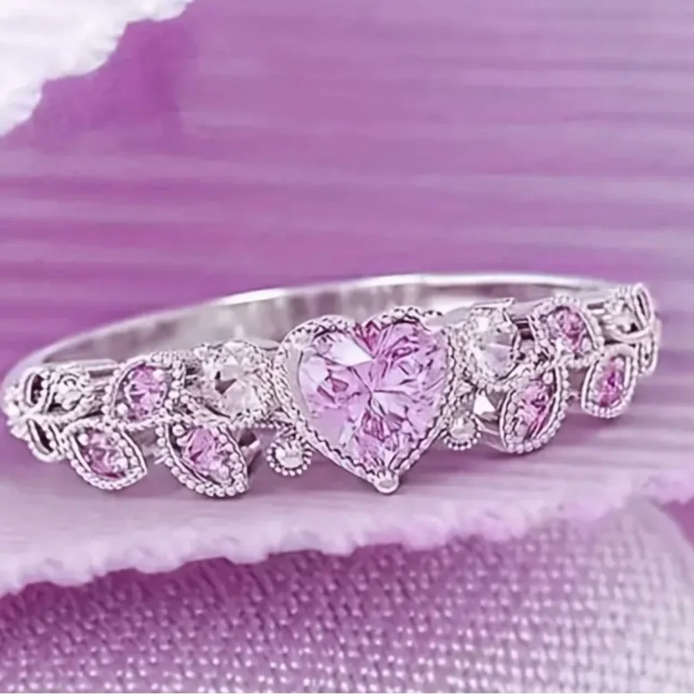 New - Silver/Pink Tourmaline - Beautifully Crafted Ring  - Size 7 - Picture 4 of 4